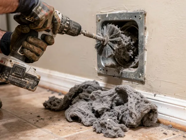 Certified Seven Hills Dryer Vent Cleaning technician performing dryer vent cleaning in Seven Hills