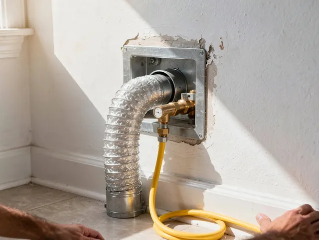 Seven Hills Dryer Vent Cleaning certified technician performing specialized gas dryer vent cleaning in Seven Hills